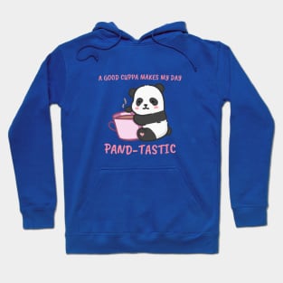 Panda bear hugging a cup of coffee Hoodie